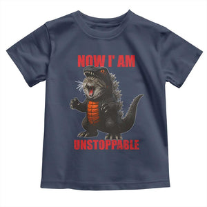 Now I Am Unstoppable Toddler T Shirt Funny Cat Japanese Anime Kawaii TS14 Navy Print Your Wear