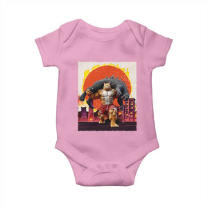 Japanese Kaiju Cat Cityscape Meme Baby Onesie TS14 Light Pink Print Your Wear