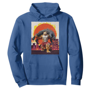 Japanese Kaiju Cat Cityscape Meme Hoodie TS14 Royal Blue Print Your Wear