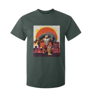 Japanese Kaiju Cat Cityscape Meme T Shirt For Kid TS14 Dark Forest Green Print Your Wear