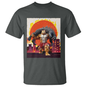 Japanese Kaiju Cat Cityscape Meme T Shirt TS14 Dark Heather Print Your Wear