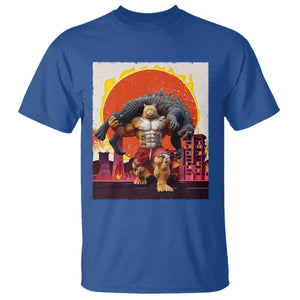 Japanese Kaiju Cat Cityscape Meme T Shirt TS14 Royal Blue Print Your Wear