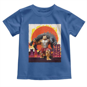 Japanese Kaiju Cat Cityscape Meme Toddler T Shirt TS14 Royal Blue Print Your Wear