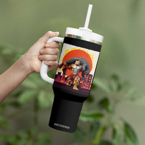 Japanese Kaiju Cat Cityscape Meme Tumbler With Handle TS14 Print Your Wear
