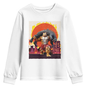 Japanese Kaiju Cat Cityscape Meme Youth Sweatshirt TS14 White Print Your Wear