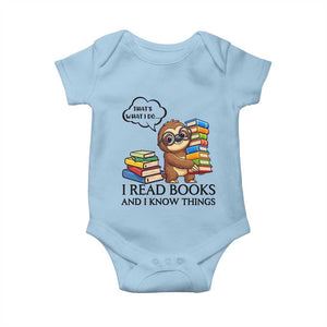 That Is What I Do I Read Books Baby Onesie Funny Sloth Book Lover TS14 Light Blue Print Your Wear