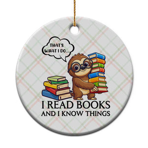 That Is What I Do I Read Books Ceramic Ornament Funny Sloth Book Lover TS14 1pc Christmas Plaid Print Your Wear