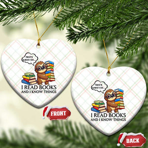That Is What I Do I Read Books Ceramic Ornament Funny Sloth Book Lover TS14 Print Your Wear
