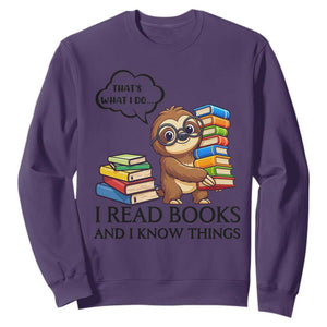 That Is What I Do I Read Books Sweatshirt Funny Sloth Book Lover TS14 Purple Print Your Wear