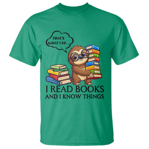 That Is What I Do I Read Books T Shirt Funny Sloth Book Lover TS14 Irish Green Print Your Wear