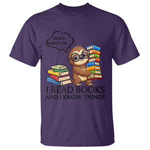 That Is What I Do I Read Books T Shirt Funny Sloth Book Lover TS14 Purple Print Your Wear