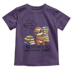 That Is What I Do I Read Books Toddler T Shirt Funny Sloth Book Lover TS14 Purple Print Your Wear