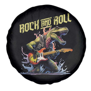 Rock And Roll Spare Tire Cover Funny Dionasaur Playing Guitar TS14 Print Your Wear