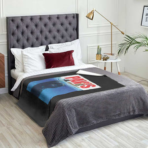 Funny Black Cat Throw Blanket PAWS Parody Kitten Mouse Humorous TS14 Print Your Wear