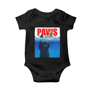 Funny Black Cat Baby Onesie PAWS Parody Kitten Mouse Humorous TS14 Black Print Your Wear