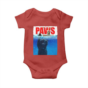 Funny Black Cat Baby Onesie PAWS Parody Kitten Mouse Humorous TS14 Red Print Your Wear