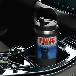 Funny Black Cat Flip Straw Tumbler PAWS Parody Kitten Mouse Humorous TS14 Print Your Wear