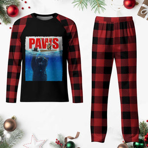 Funny Black Cat Plaid Pajama Set PAWS Parody Kitten Mouse Humorous TS14 Buffalo Plaid Print Your Wear