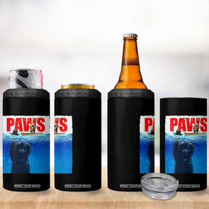 Funny Black Cat 4 in 1 Can Cooler Tumbler PAWS Parody Kitten Mouse Humorous TS14 Print Your Wear