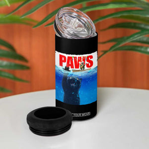 Funny Black Cat 4 in 1 Can Cooler Tumbler PAWS Parody Kitten Mouse Humorous TS14 Print Your Wear