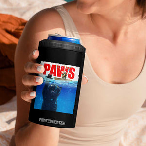 Funny Black Cat 4 in 1 Can Cooler Tumbler PAWS Parody Kitten Mouse Humorous TS14 Print Your Wear