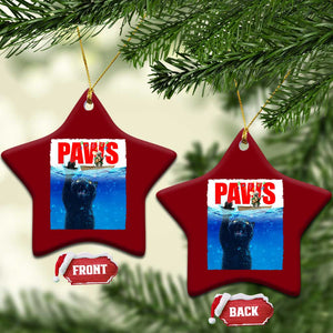 Funny Black Cat Ceramic Ornament PAWS Parody Kitten Mouse Humorous TS14 Print Your Wear