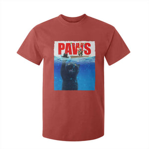 Funny Black Cat T Shirt For Kid PAWS Parody Kitten Mouse Humorous TS14 Red Print Your Wear