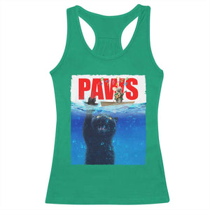 Funny Black Cat Racerback Tank Top PAWS Parody Kitten Mouse Humorous TS14 Irish Green Print Your Wear
