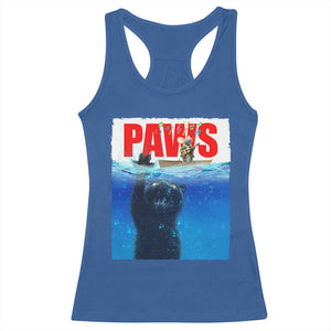Funny Black Cat Racerback Tank Top PAWS Parody Kitten Mouse Humorous TS14 Royal Blue Print Your Wear