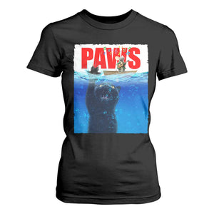 Funny Black Cat T Shirt For Women PAWS Parody Kitten Mouse Humorous TS14 Black Print Your Wear