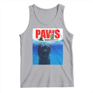 Funny Black Cat Tank Top PAWS Parody Kitten Mouse Humorous TS14 Athletic Heather Print Your Wear