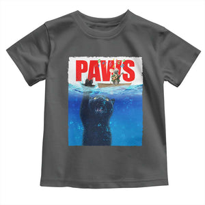 Funny Black Cat Toddler T Shirt PAWS Parody Kitten Mouse Humorous TS14 Dark Heather Print Your Wear