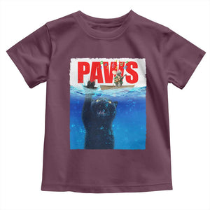Funny Black Cat Toddler T Shirt PAWS Parody Kitten Mouse Humorous TS14 Maroon Print Your Wear