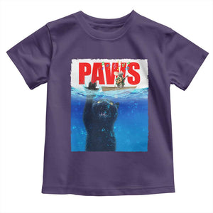 Funny Black Cat Toddler T Shirt PAWS Parody Kitten Mouse Humorous TS14 Purple Print Your Wear