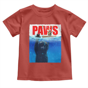 Funny Black Cat Toddler T Shirt PAWS Parody Kitten Mouse Humorous TS14 Red Print Your Wear