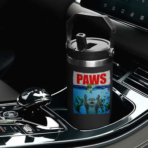 Paws Parody Flip Straw Tumbler Otter Chasing Bass Fish Ocean TS14 Print Your Wear