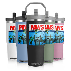 Paws Parody Flip Straw Tumbler Otter Chasing Bass Fish Ocean TS14 Print Your Wear