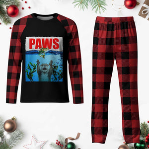 Paws Parody Plaid Pajama Set Otter Chasing Bass Fish Ocean TS14 Buffalo Plaid Print Your Wear