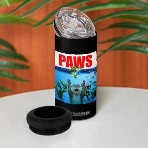 Paws Parody 4 in 1 Can Cooler Tumbler Otter Chasing Bass Fish Ocean TS14 Print Your Wear