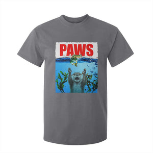 Paws Parody T Shirt For Kid Otter Chasing Bass Fish Ocean TS14 Charcoal Print Your Wear