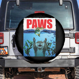 Paws Parody Spare Tire Cover Otter Chasing Bass Fish Ocean TS14 No hole Black Print Your Wear
