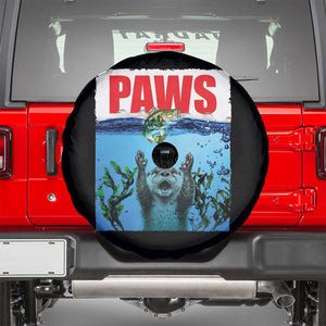 Paws Parody Spare Tire Cover Otter Chasing Bass Fish Ocean TS14 Black Print Your Wear