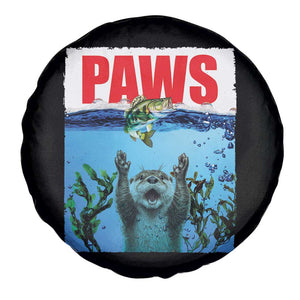 Paws Parody Spare Tire Cover Otter Chasing Bass Fish Ocean TS14 Print Your Wear