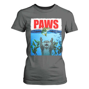 Paws Parody T Shirt For Women Otter Chasing Bass Fish Ocean TS14 Dark Heather Print Your Wear