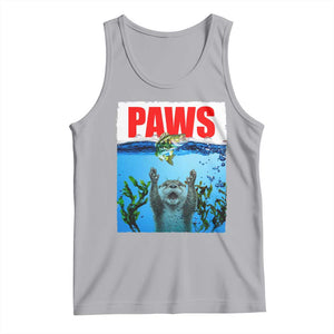 Paws Parody Tank Top Otter Chasing Bass Fish Ocean TS14 Athletic Heather Print Your Wear