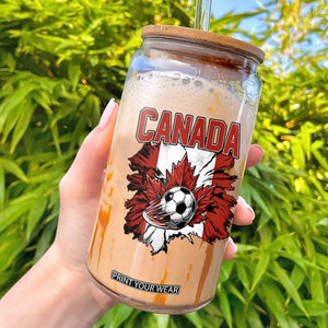 Canada Soccer Fan Glass Can Canadian Football Game Day Suppoter