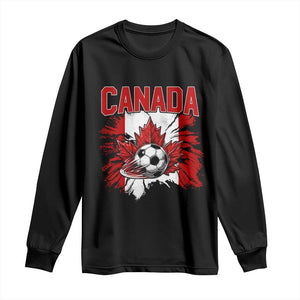 Canada Soccer Fan Long Sleeve Shirt Canadian Football Game Day Suppoter