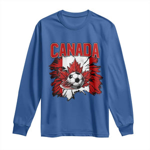 Canada Soccer Fan Long Sleeve Shirt Canadian Football Game Day Suppoter