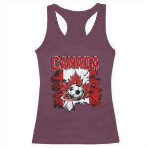 Canada Soccer Fan Racerback Tank Top Canadian Football Game Day Suppoter
