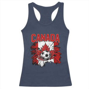 Canada Soccer Fan Racerback Tank Top Canadian Football Game Day Suppoter